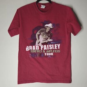 2007 BRAD PAISLEY CONCERT T SHIRT MENS SMALL BONFIRES AND AMPLIFIERS TOUR RED